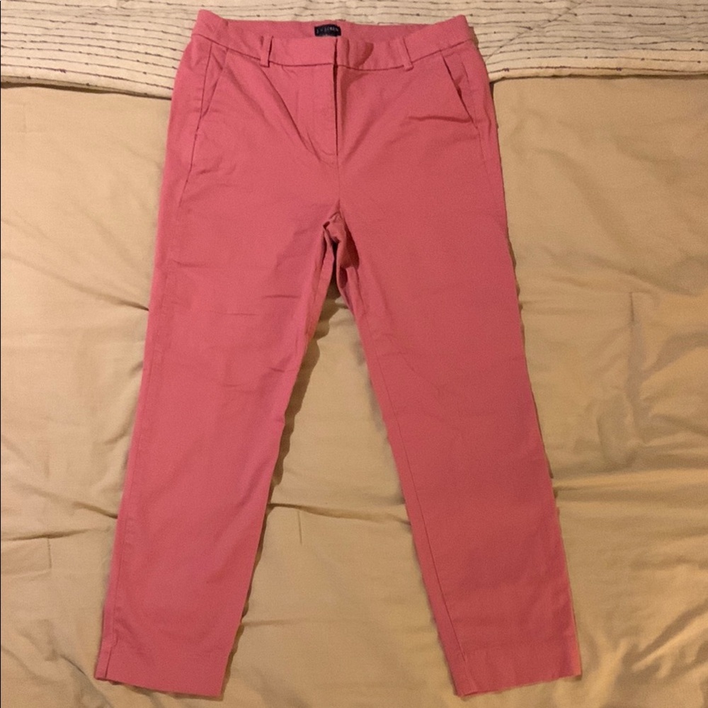 Lot of 2 J Crew Pants Pink Slim and Red Slim Fit Pants sz 6